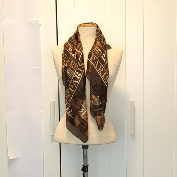 Paris Brown and Beige Scarf - Picture 2 of 3